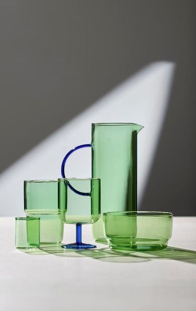 Lyngby Glas, Torino, kieliszki do wódki, zielone, 55 ml, 2 szt.