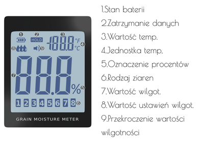 Miernik temperatury i wilgotności ziarna