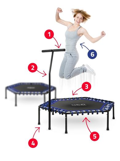 Neo-Sport, trampolina fitness z uchwytem, NS-102, niebieska