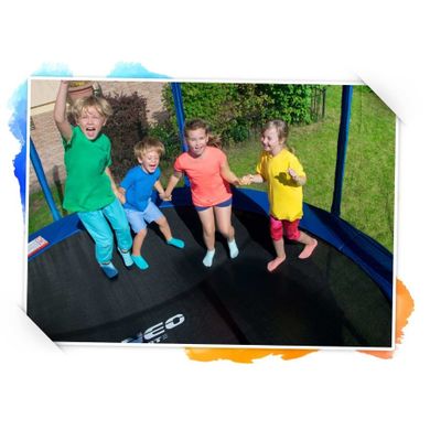 Neo-Sport, trampolina ogrodowa, z siatką wewnętrzną i drabinką, 13ft/404 cm