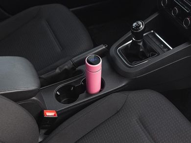 N'oveen, butelka termiczna LED, Pink Mat, 280 ml