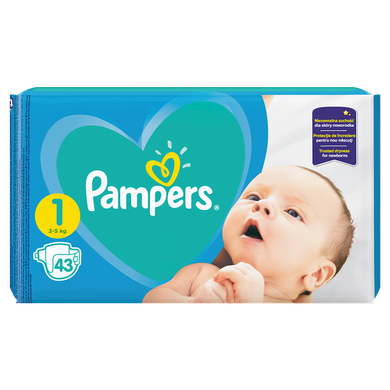 Pampers, New Baby, pieluchy jednorazowe, rozmiar 1, Newborn, 43 szt.