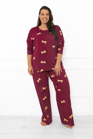 Piżama damska, bordowa, Italian Fashion