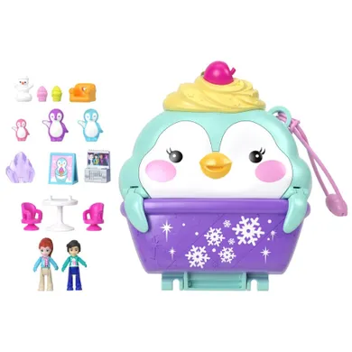 Polly Pocket, Śnieżny pingwinek, kompaktowy zestaw do zabawy z figurkami i akcesoriami