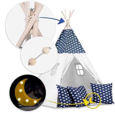 Ricokids, Tipi, namiot dla dzieci, granat, 120-120-160 cm
