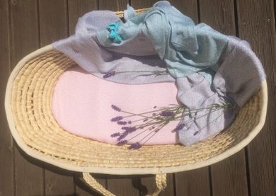 Samiboo, otulacz bambusowy, muślin 100% bamboo ze srebrem, szary confetti