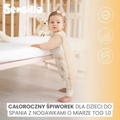 Sensillo, Jeże, śpiworek do spania, TOG 1.0, szmaragdowy, rozmiar L