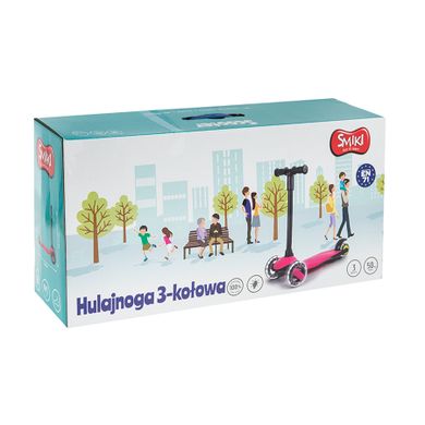 Smiki, hulajnoga 3-kołowa, różowo-czarna