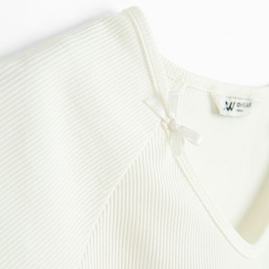 T-shirt prążkowany z domieszką modalu NOWEAR