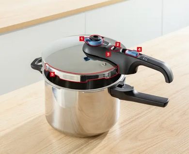 Tefal, zestaw szybkowary secure trendy pressure 4l + 6l indukcja p2584301