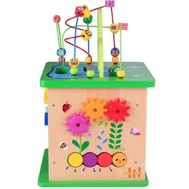Tooky Toy, drewniana kostka aktywności, sorter