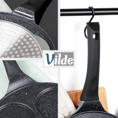 Vilde, Black Line, patelnia do jajek, granitowa, 4 otwory, 26 cm