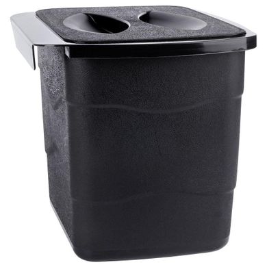Vilde, pojemnik na obierki na drzwi, czarny zamykany, 4.5 l