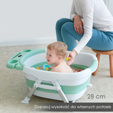 Wanienka składana do kąpieli z poduszką, zielona