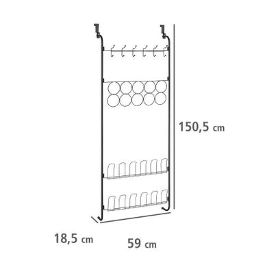 Wenko, organizer wiszący na buty i odzież, zawieszany na drzwi, 59-150,5-18,5 cm