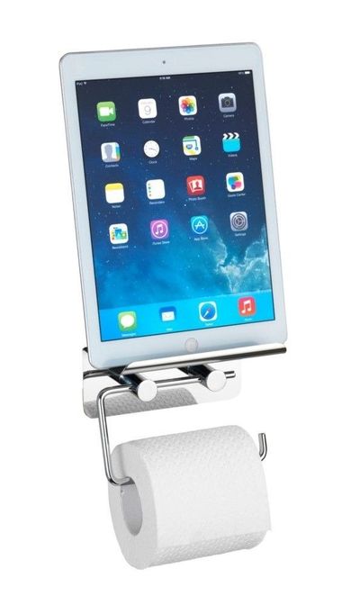 Wenko, uchwyt na papier toaletowy z półką na tablet, smartfon, 2w1