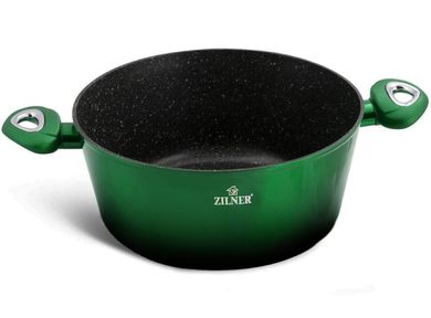 Zilner, garnki z powłoką granitową, 15 elementów, emerald noir