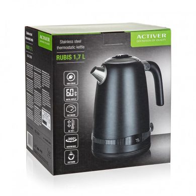 Activer, Rubis, czajnik elektryczny z termostatem, czarny, 1,7l