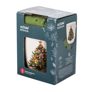 Altom Design, kubek choinka zielona nbc, 340 ml, ze skarpetami, color box