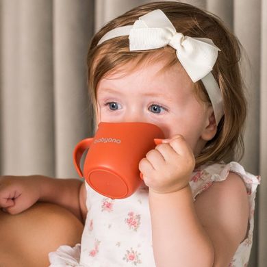 BabyOno, Flow, ergonomiczny kubek treningowy, pomarańczowy