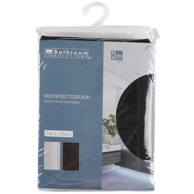 Bathroom Solutions, zasłona prysznicowa, czarna, 180-180 cm