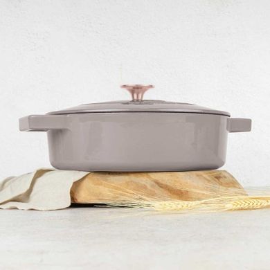Berlinger Haus, garnek żeliwny, płaski, taupe, 26 cm