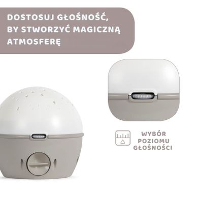 Chicco, First Dreams, Next2stars, projektor na łóżeczko z muzyką klasyczną, uspokajacz, czujnik płaczu, beżowy