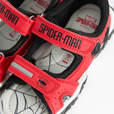 Cool Club, Sandały chłopięce, czerwone, skórzana wkładka, świecąca podeszwa, Spider-Man
