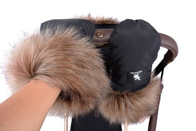Cottonmoose, rękawice do wózka z futerkiem, Black