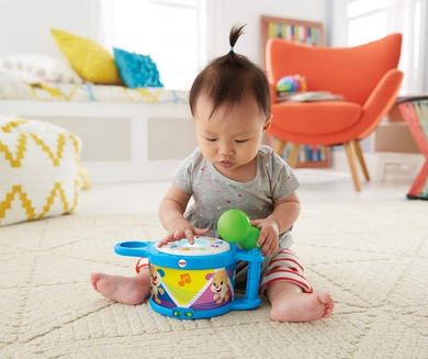 Fisher-Price, Ucz się i śmiej, Bębenek Szczeniaczka Uczniaczka, zabawka niemowlęca