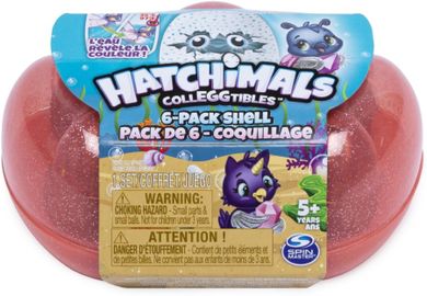 Hatchimals, jajeczka w kształcie muszelek, muszelka różowa, 6 szt.