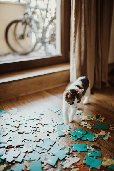 Janod, Dinozaury, puzzle edukacyjne z figurkami 3D, 200 elementów