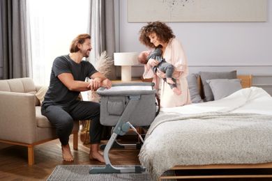 Kinderkraft, Uno Up, łóżeczko dostawne, Grey Melange