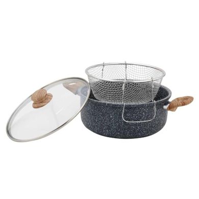 Kinghoff, garnek marmurowy z koszem do smażenia, 4l, kh-1985