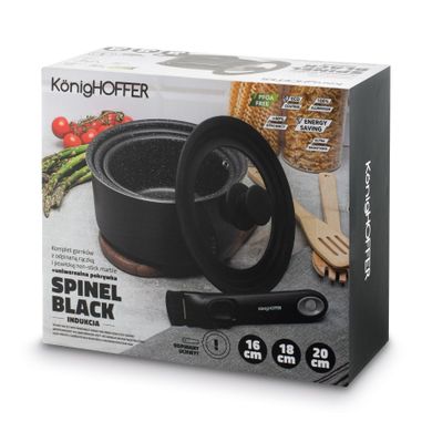 Könighoffer, Spinel Black, komplet garnków, 5 elementów