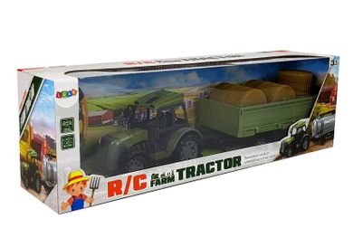 Lean Toys, traktor z belami siana 2.4G, zielony, pojazd zdalnie sterowany