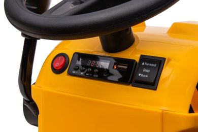 Lean Toys, traktor z przyczepą, pojazd na akumulator, żółty, S617