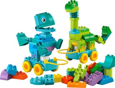 LEGO DUPLO, 3 w 1 Dinozaury na kółkach, 10451