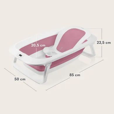 Lionelo, Baby Bubble, wanienka z leżaczkiem, składana, Pink Magnolia