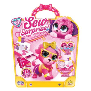 Little Live Pets, Cutie Cuts Sew Wow, pluszak niespodzianka, różowy, z magiczną maszyną do szycia