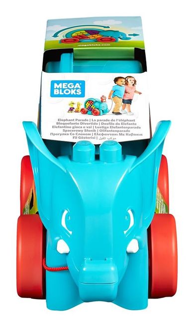 Mega Bloks, Spacerowy słonik, pojazd z klockami, 25 elementów