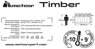 Meteor, Timber, śpiwór bawełniany, niebieski
