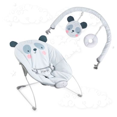 MoMi, Glossy, leżaczek bujaczek z wibracją, panda, 0-6m