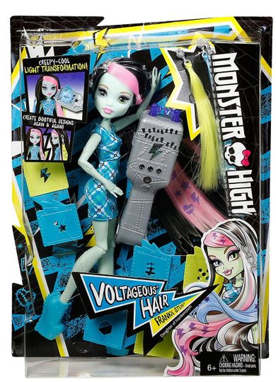 Monster High, Frankie Stein, elektryzujące włosy, lalka z akcesoriami