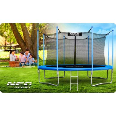 Neo-Sport, trampolina ogrodowa, z siatką wewnętrzną i drabinką, 13ft/404 cm