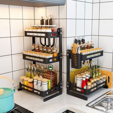 Organizer na przyprawy i akcesoria kuchenne, Loft, trzypoziomowy