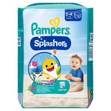 Pampers, Splashers, pieluchy jednorazowe do pływania, rozmiar 3-4, 6-11 kg, 12 szt.