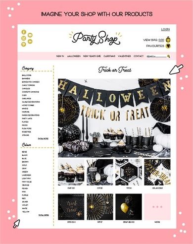PartyDeco, Trick or Treat, serwetki papierowe na imprezę Halloween, czarne, 33 cm, 20 szt.