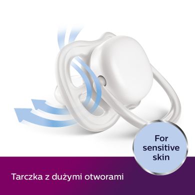 Philips Avent, Ultra Air, Deco, smoczek uspokajający, niebieski, 18m+, 2 szt.
