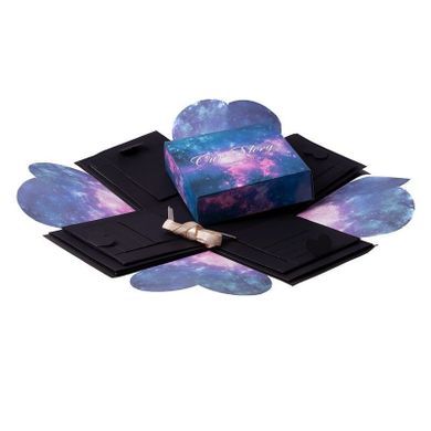 Pudełko niespodzianka ze zdjęciami na prezent DIY, Kosmos